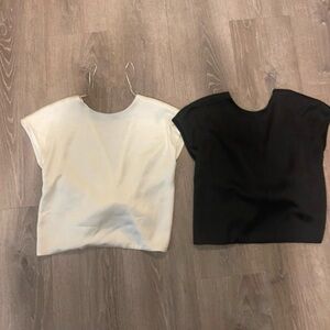Zara satin reversible  Elegant Women's Black and White Tops new
